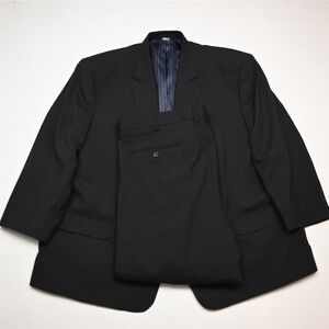 GS 54R 46x28 Black Wool Mens Jacket Pants Suit